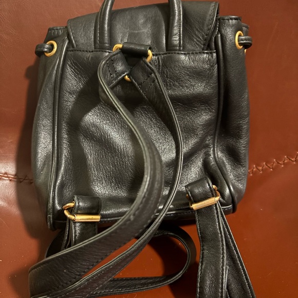 Sharif Black Leather small Backpack - Picture 3 of 3